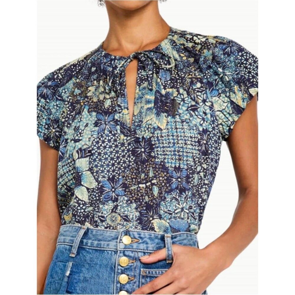 Ulla Johnson Issa Tie-Neck Top In Portofino
